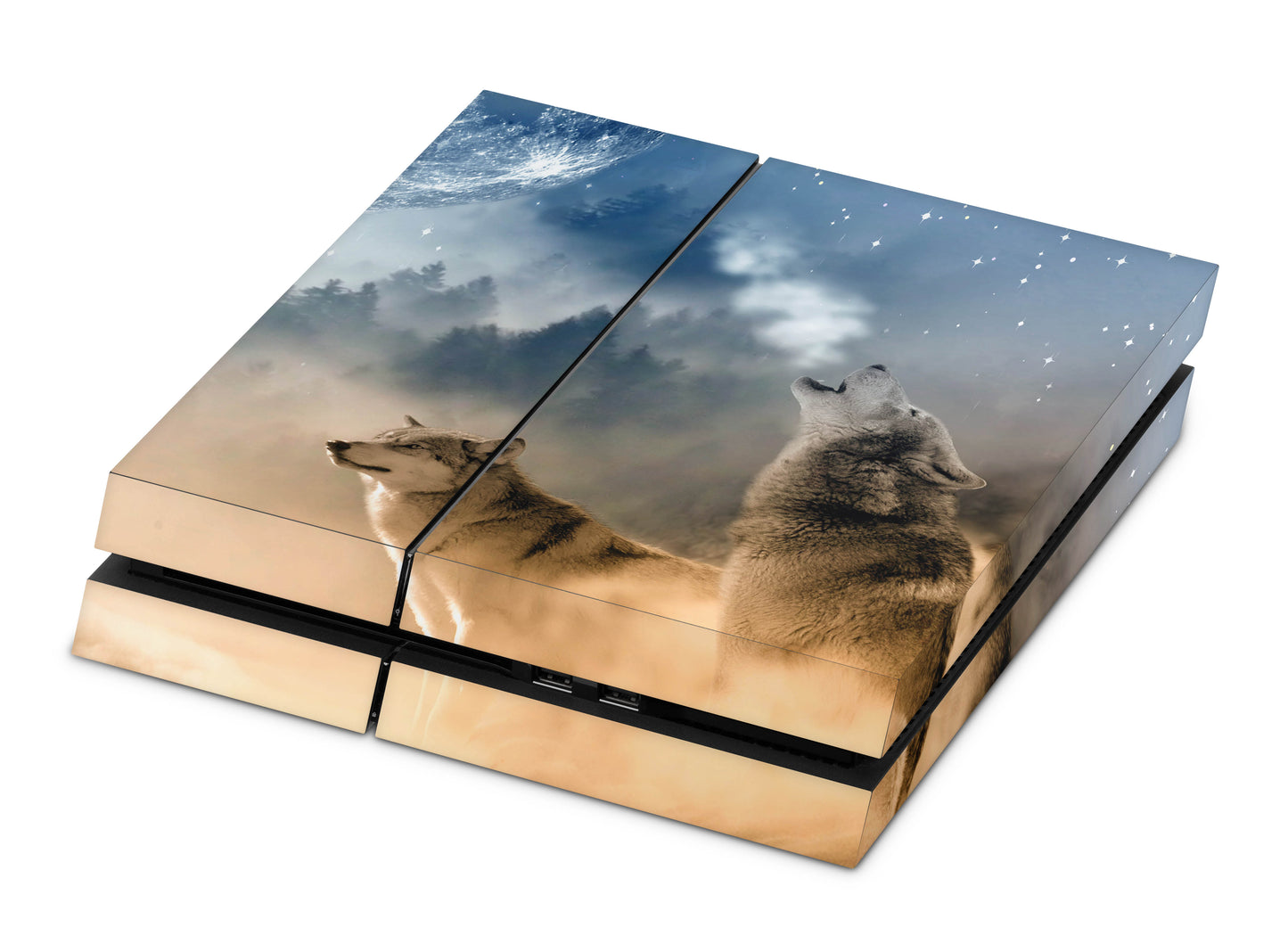 Playstation 4 Skin & Wrap Design Aufkleber Folie für PS4 Konsole 1.Generation howling moon Aufkleber skins4u