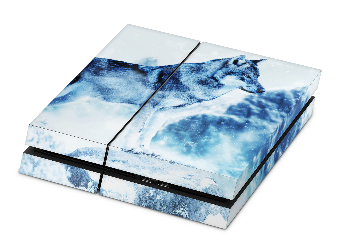 Playstation 4 Skin & Wrap Design Aufkleber Folie für PS4 Konsole 1.Generation snow wolf Aufkleber skins4u