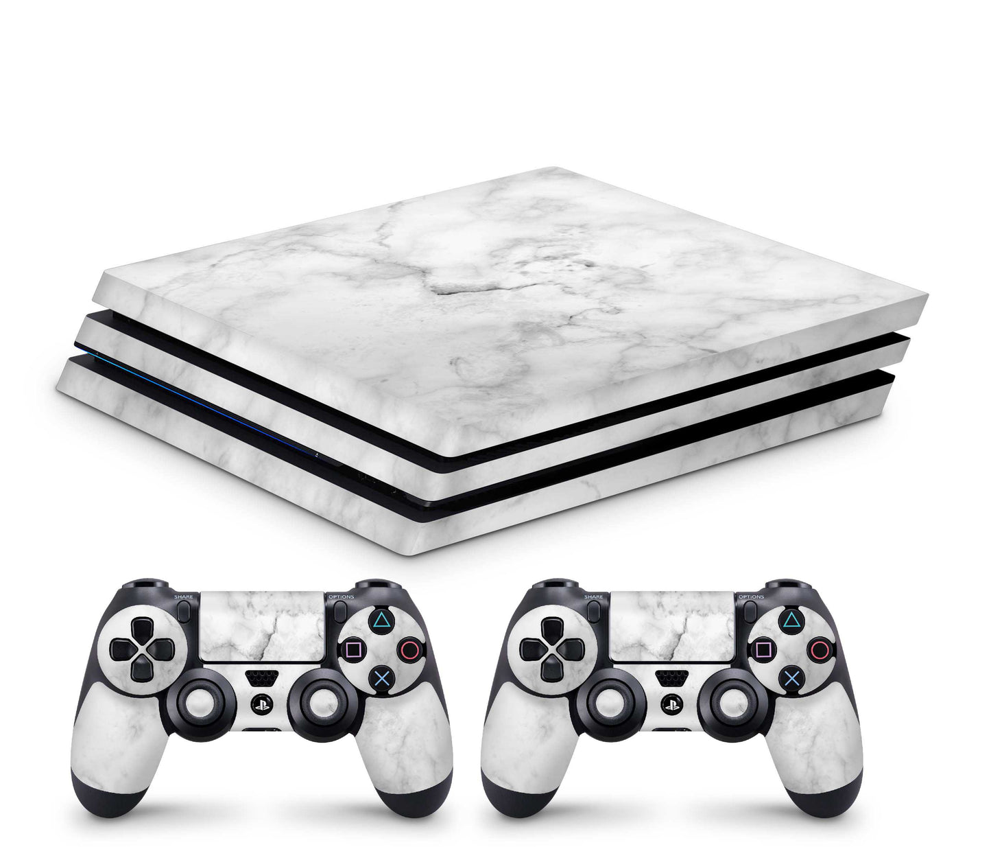 Playstation 4 Pro Skin - hochwertiger Vinyl Konsolen Aufkleber PS4 Pro Skins Marmor weiss Aufkleber skins4u