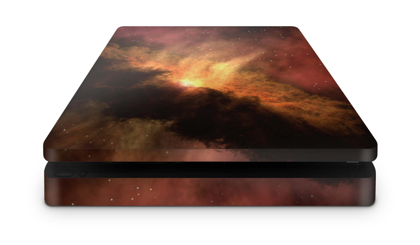 PS4 Slim Playstation 4 Skins: Design Vinyl Premium Skin Aufkleber für Konsole Solar Storm Aufkleber skins4u