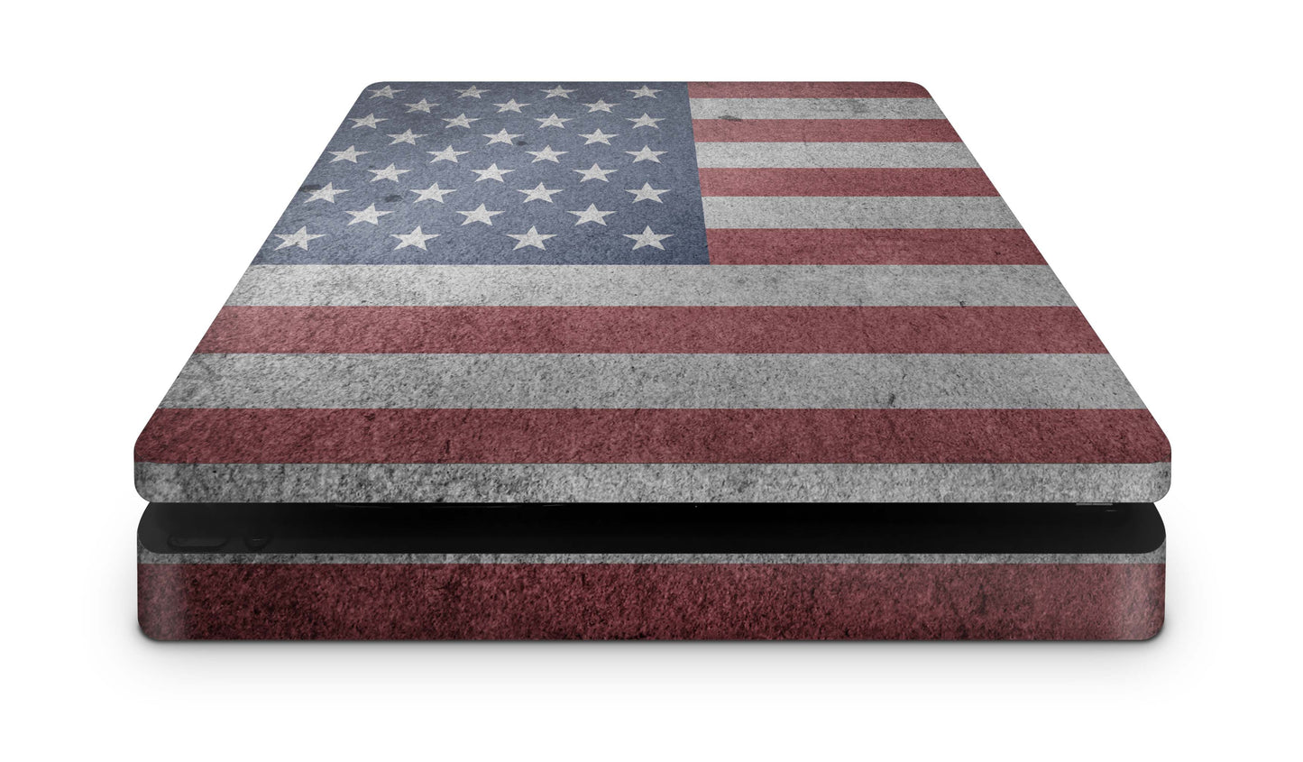 PS4 Slim Playstation 4 Skins: Design Vinyl Premium Skin Aufkleber für Konsole US Patriotic Aufkleber skins4u