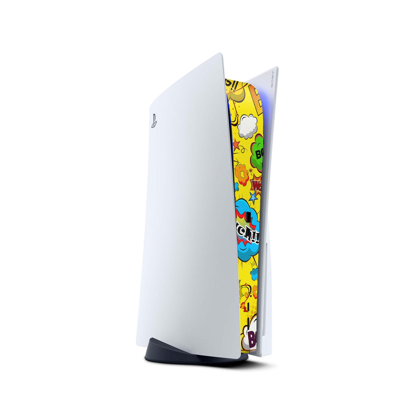 PS5 Center Mittelteil Skins | Hochwertige Skin Aufkleber für deine PS5 Konsole Design comics gelb Aufkleber skins4u
