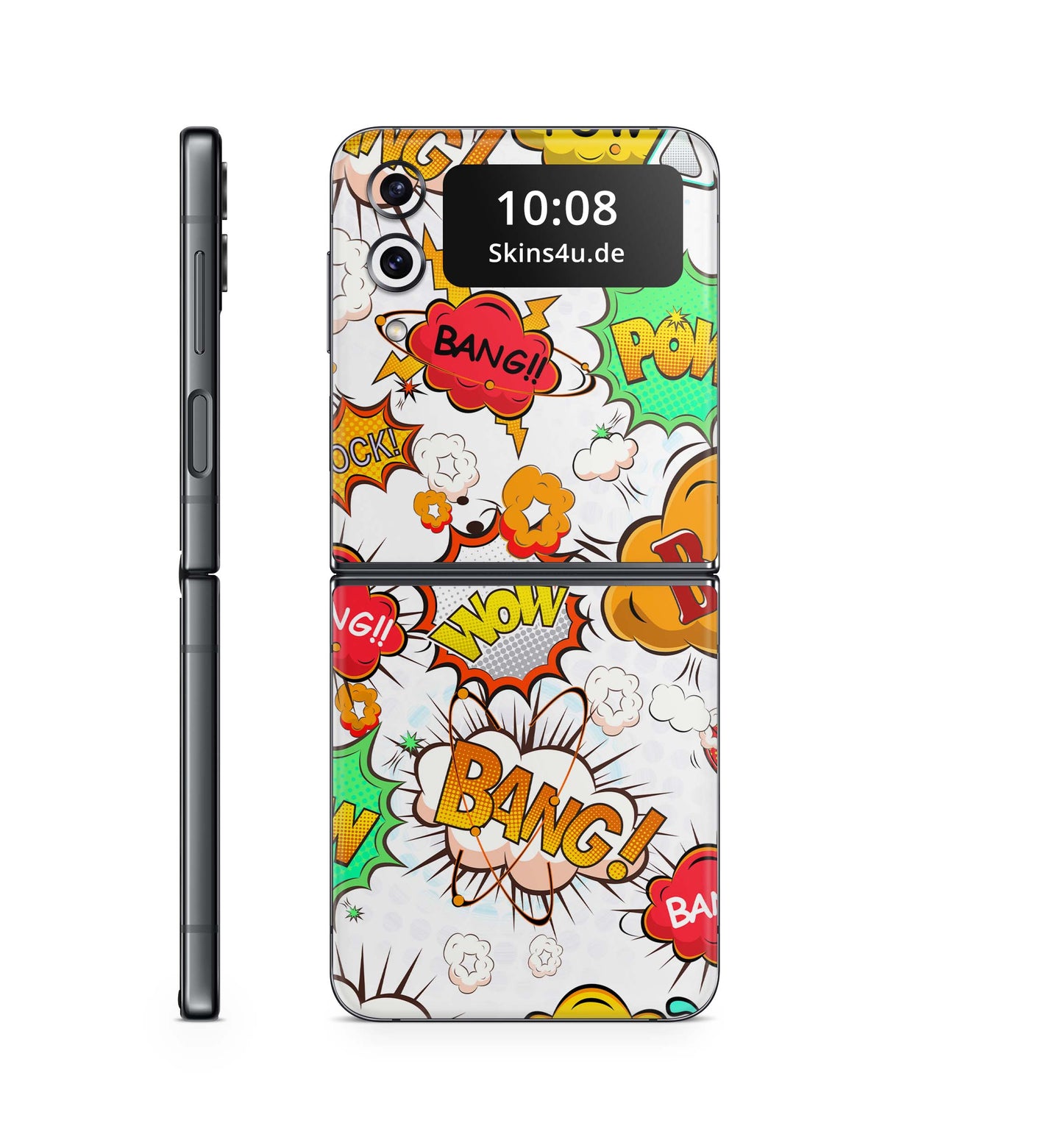 Samsung Galaxy Z Flip 3 Flip 4 Skin Handy Folie Premium Comics weiss Aufkleber Skins4u