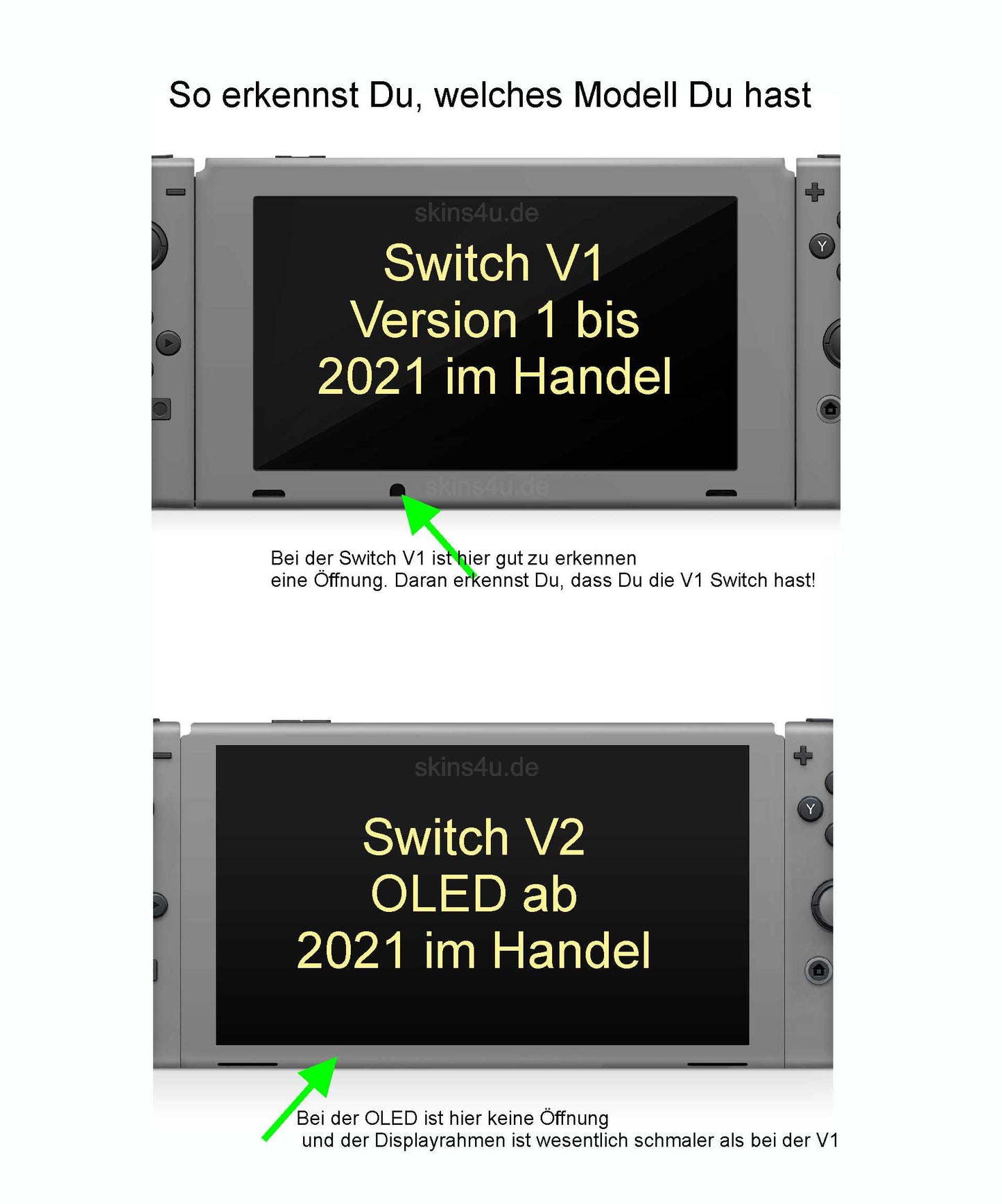 Nintendo Switch Skin Wrap Aufkleber Vinyl Skins Folie Design Simply green Aufkleber Skins4u