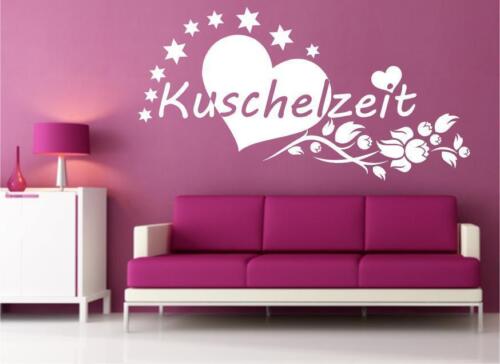 Wandtattoo Kuschelzeit Liebe Herz Blumenranke Sterne Wandaufkleber Schlafzimmer Wandtattoo Skins4u