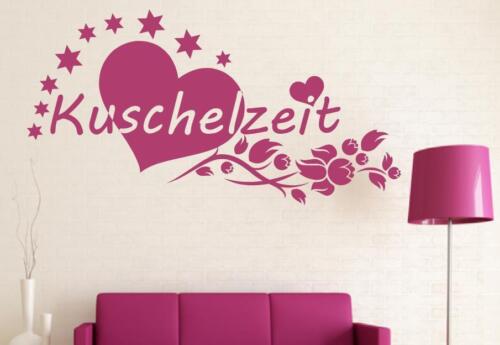 Wandtattoo Kuschelzeit Liebe Herz Blumenranke Sterne Wandaufkleber Schlafzimmer Wandtattoo Skins4u