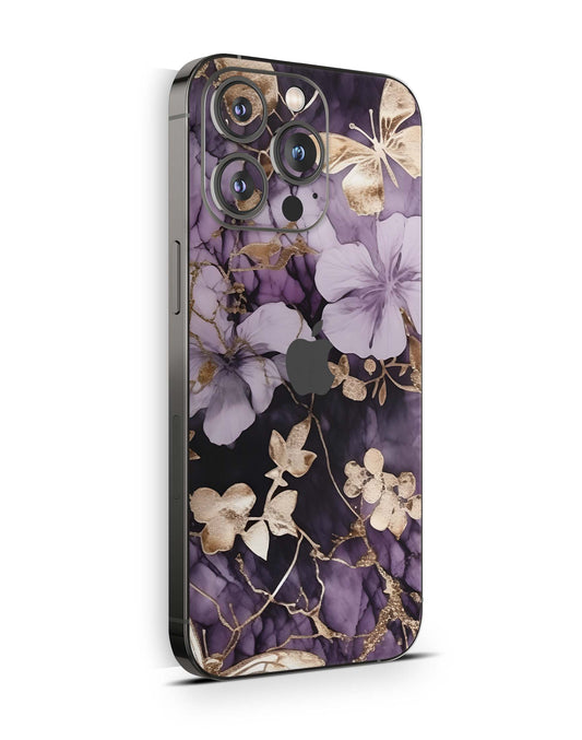 iPhone 15 Skins Design Schutzfolie Premium Vinyl Skin für alle Modelle Motiv Flower Butterfly Aufkleber skins4u   