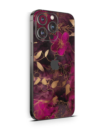 iPhone 15 Skins Design Schutzfolie Premium Vinyl Skin für alle Modelle Motiv Flowers Dark Aufkleber skins4u   