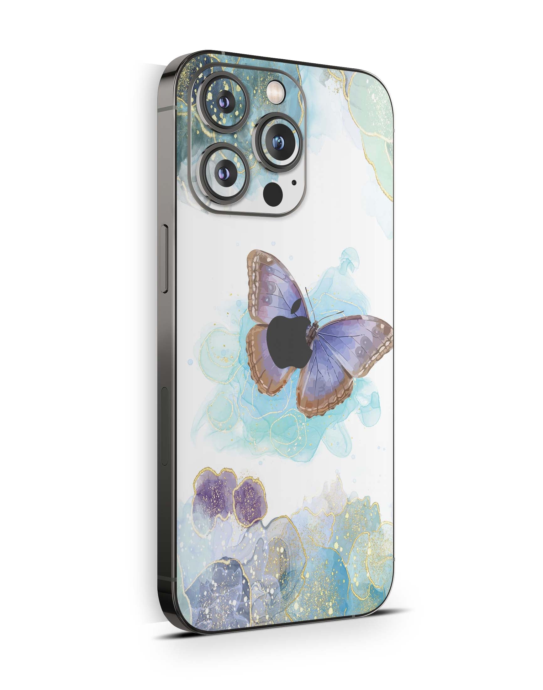 iPhone 15 Skins Design Schutzfolie Premium Vinyl Skin für alle Modelle Motiv Glitter Butterfly Aufkleber skins4u   