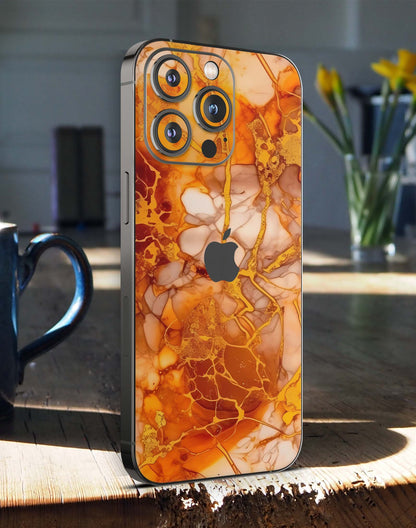 iPhone 15 Skins Design Schutzfolie Premium Vinyl Skin für alle Modelle Motiv Herbstgold Aufkleber skins4u   