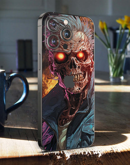 iPhone 15 Skins Design Schutzfolie Premium Vinyl Skin für alle Modelle Motiv Zombie Fire Aufkleber skins4u   