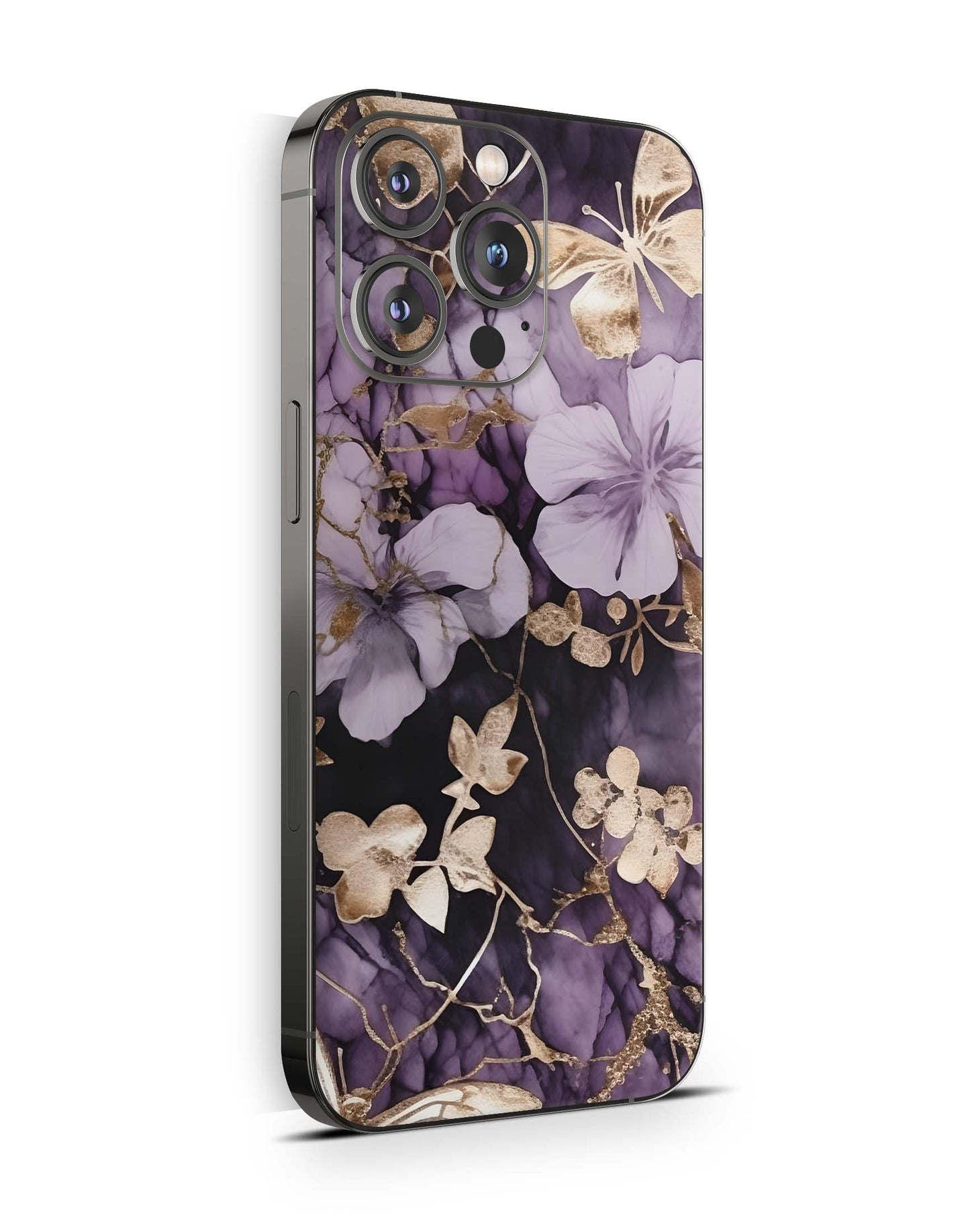 iPhone 16 Pro MAX Skin Aufkleber Design Schutzfolie Vinyl Folie Flower and Butterfly Aufkleber Skins4u   