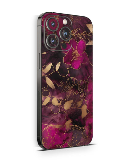 iPhone 15 Skins Design Schutzfolie Premium Vinyl Skin für alle Modelle Motiv Flowers Dark Aufkleber skins4u   