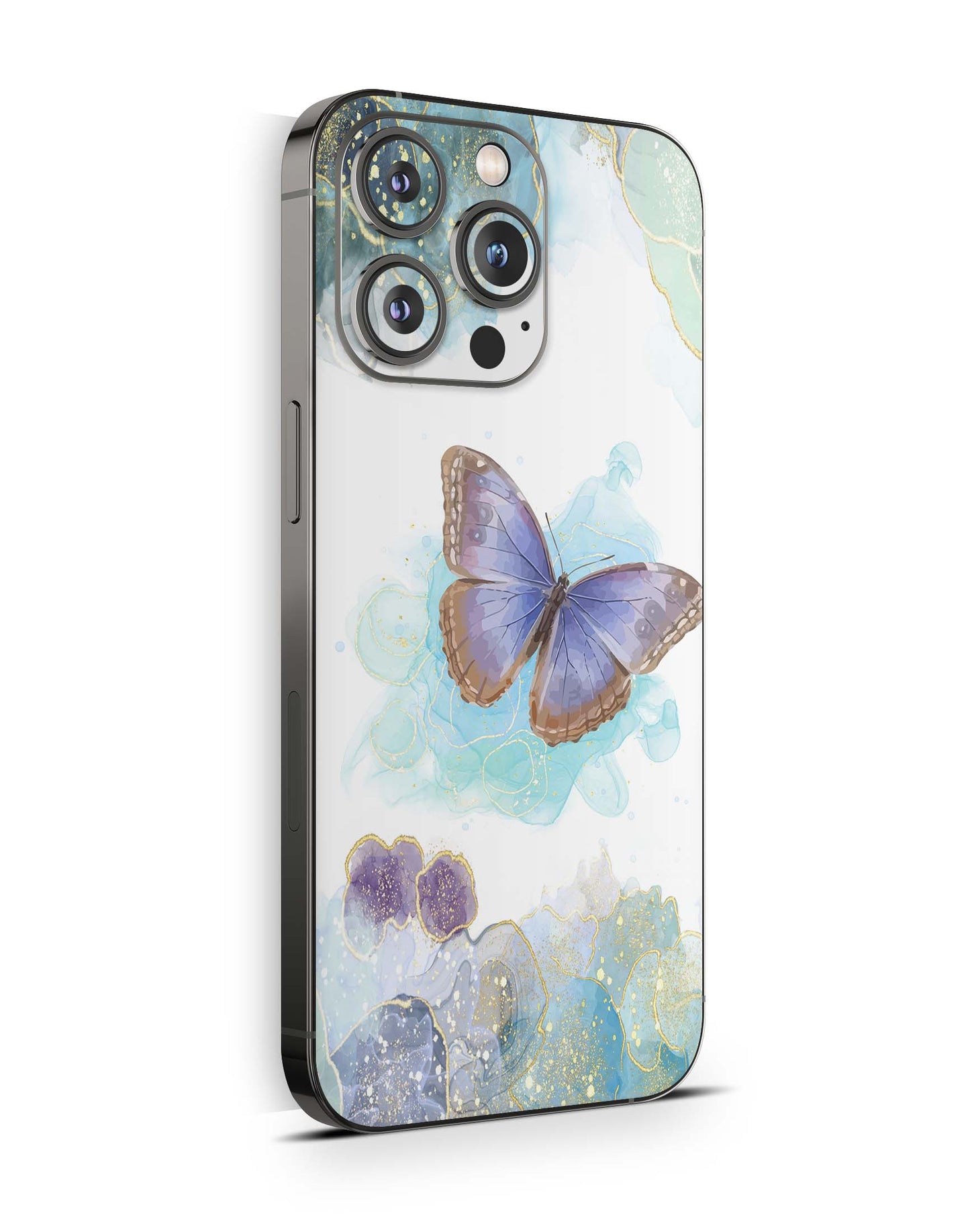 iPhone 15 Skins Design Schutzfolie Premium Vinyl Skin für alle Modelle Motiv Glitter Butterfly Aufkleber skins4u   