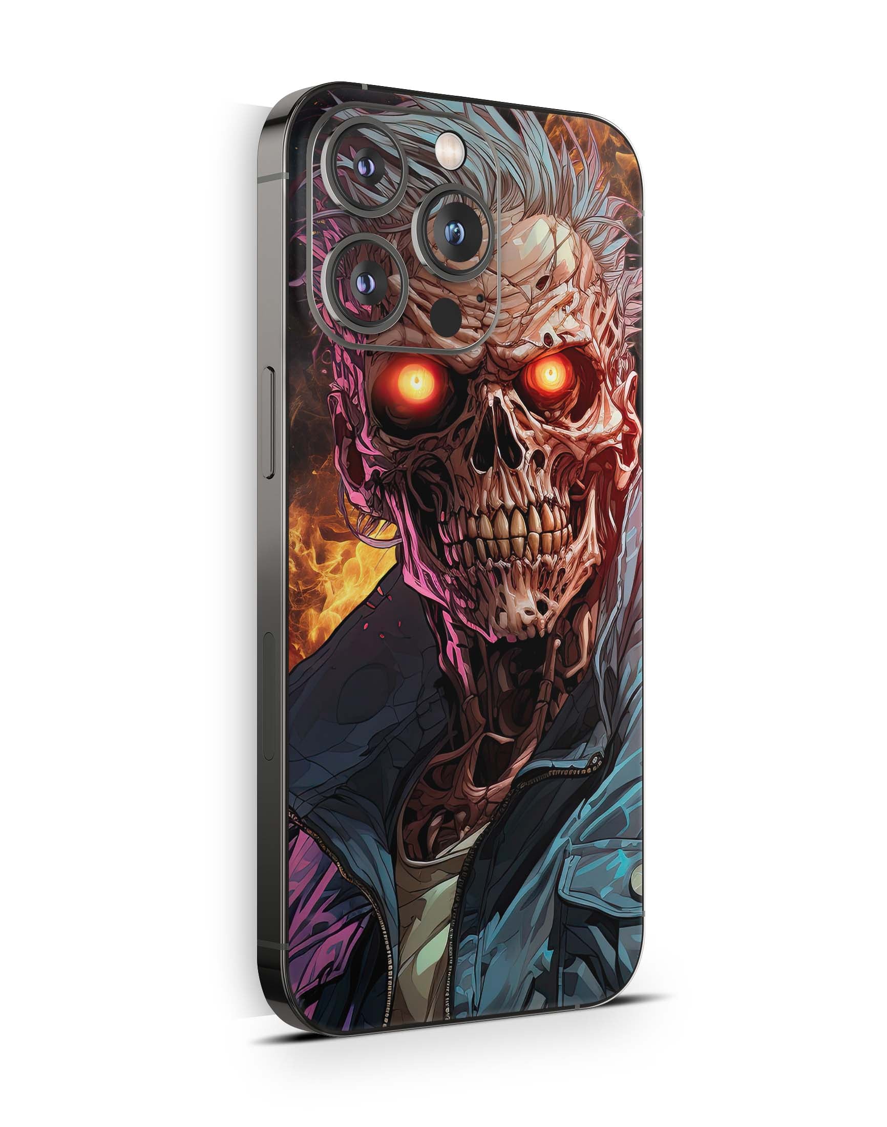 iPhone 16 Pro Skin Aufkleber Design Schutzfolie Vinyl Folie Zombie Fire Aufkleber Skins4u   