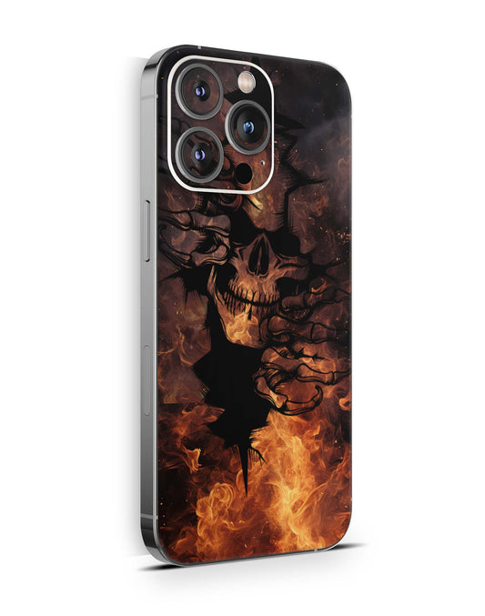 iPhone 16 Pro MAX Skin Aufkleber Design Schutzfolie Vinyl Folie Fire Skull Aufkleber Skins4u   