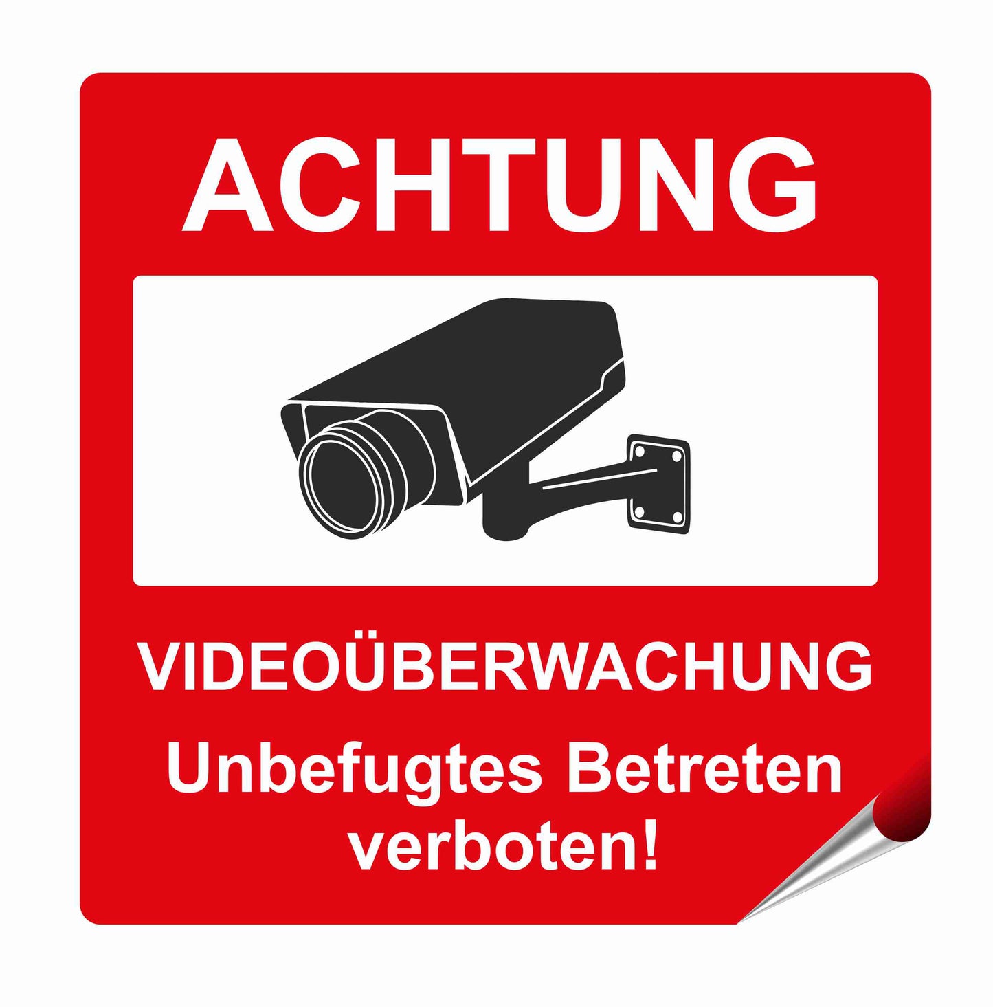 HInweis Warnaufkleber Videoüberwachung EInbruchschutz Aufkleber Skins4u Achtung Videoüberwachung 10x10cm