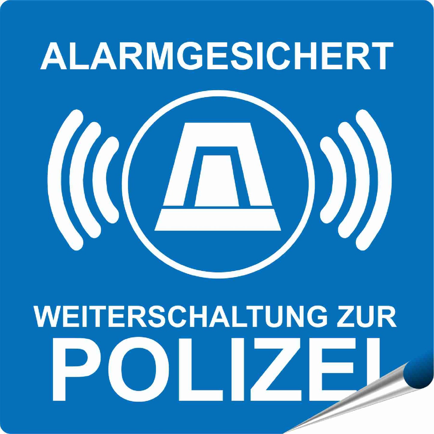 HInweis Warnaufkleber Videoüberwachung EInbruchschutz Aufkleber Skins4u Alarmgesichert Polizei blau 10x10cm