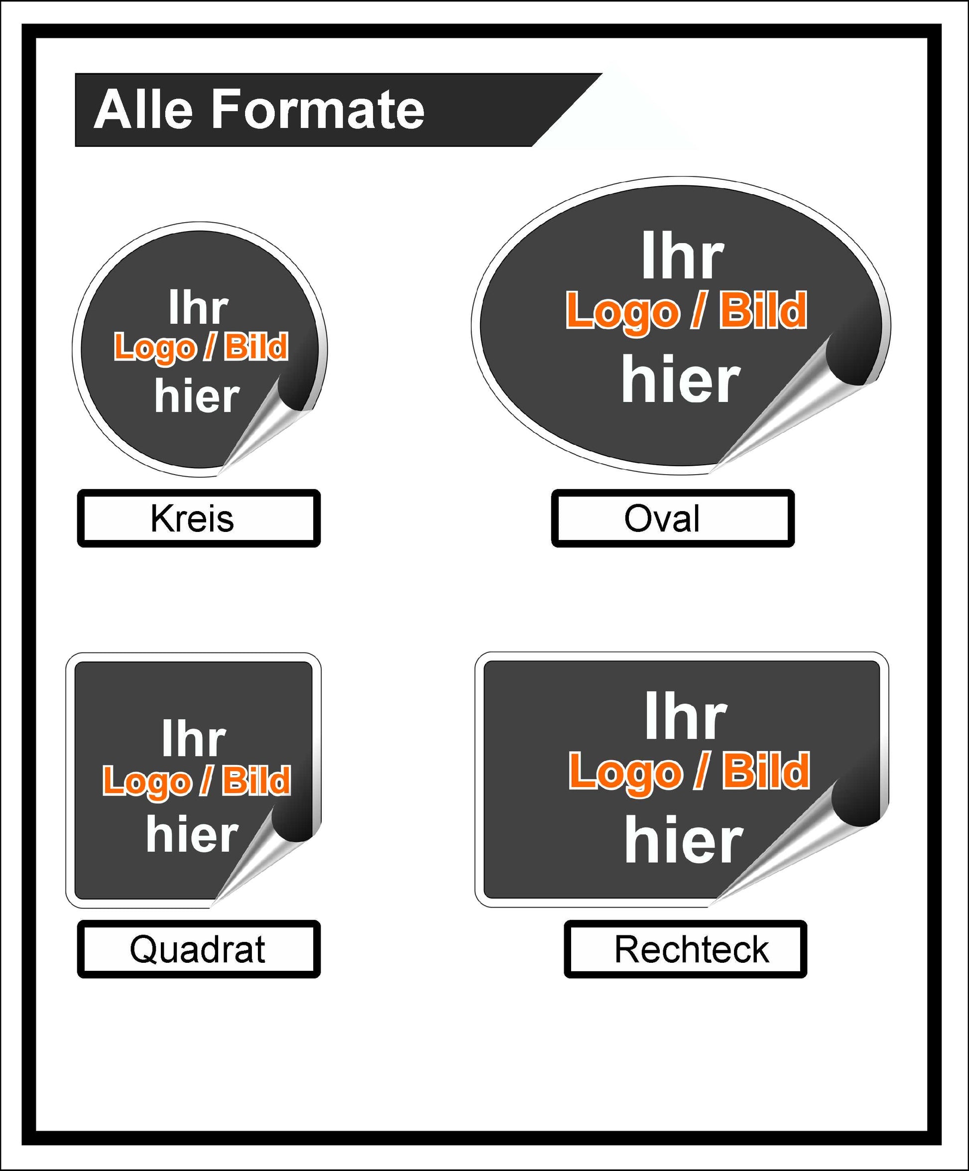 Aufkleber selbst gestalten - Personalisierte Aufkleber Etiketten ideal für Unternehmen Logos, Bilder, Foto Wunschtext - wasserfest, wetterfest oval - Werbung Firma Aufkleber Skins4u