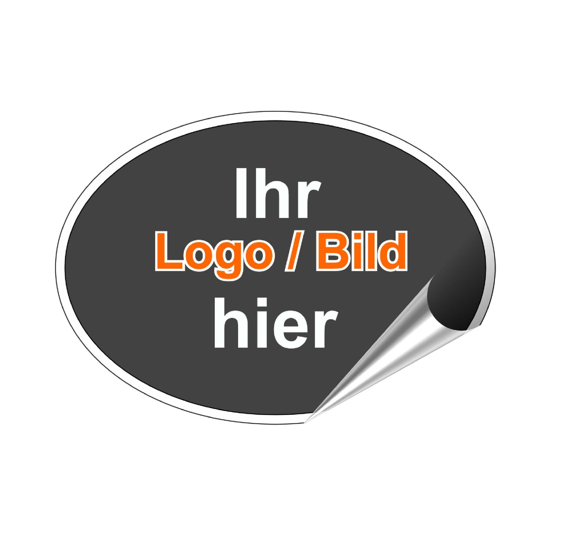 Aufkleber selbst gestalten - Personalisierte Aufkleber Etiketten ideal für Unternehmen Logos, Bilder, Foto Wunschtext - wasserfest, wetterfest oval - Werbung Firma Aufkleber Skins4u