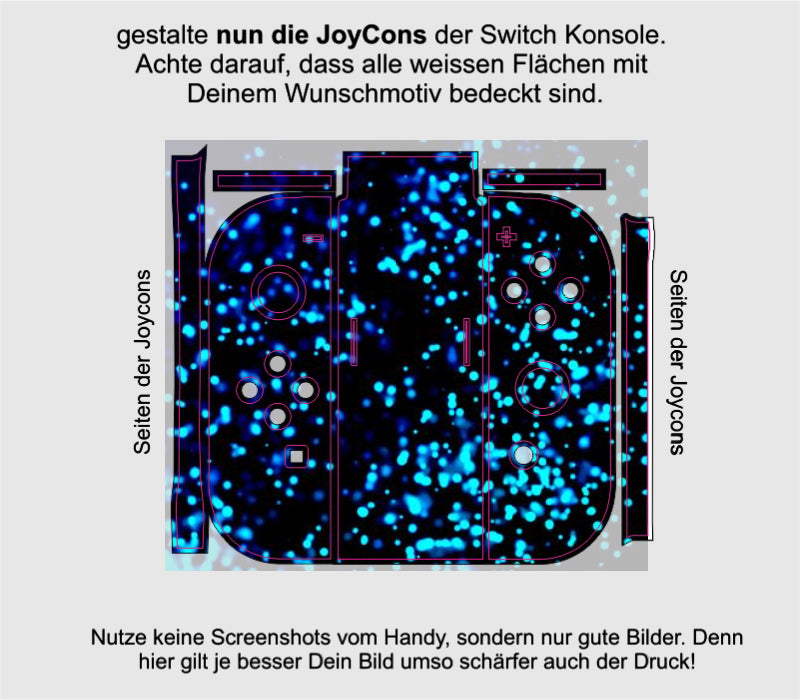 Nintendo Switch JoyCon Controller Skin individuell selbst gestalten Aufkleber Skins4u