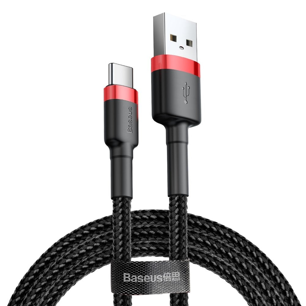 Ladekabel USB Typ-C Schnell Ladekabel für Samsung Huawei XIAOMI Apple iPhone Kabel Skins4u 1 Meter schwarz/rot