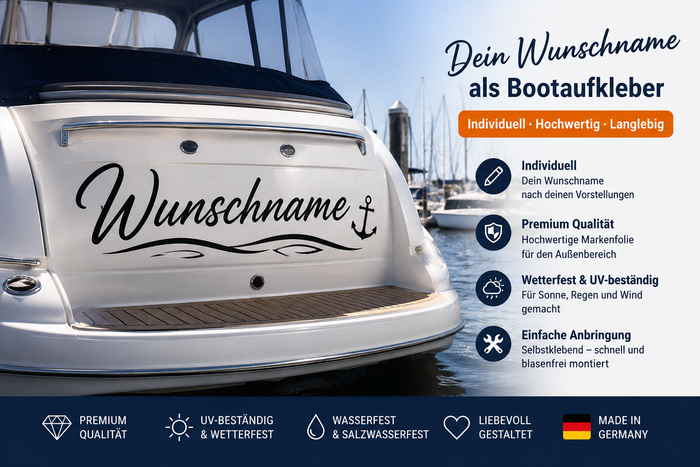 Bootsaufkleber Wunschtext Name Bootskennzeichen Individuell Name oder Nummer
