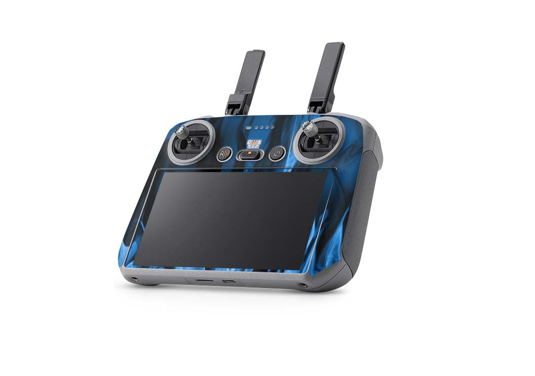 DJI Air 3 Skins - Drohnen Aufkleber Schutz Folie + RC2 Controller Skin + Akku Skins Blaue Flammen Aufkleber skins4u   