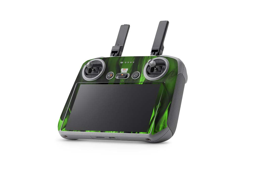 DJI Air 3 Skins - Drohnen Aufkleber Schutz Folie + RC2 Controller Skin + Akku Skins Grüne Flammen Aufkleber skins4u   