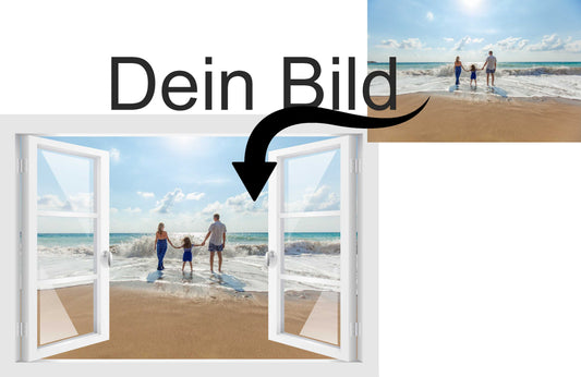 3D Fenster Wandtattoo individuell mit Deinem Wunschbild Wandaufkleber personalisiert Wandtattoo Skins4u   