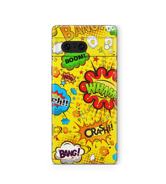 Google Pixel 8a Skins Design Schutzfolie Comics gelb Aufkleber skins4u   