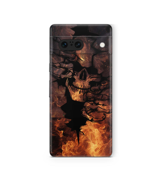 Google Pixel 8a Skins Design Schutzfolie Skull on Fire Aufkleber skins4u   