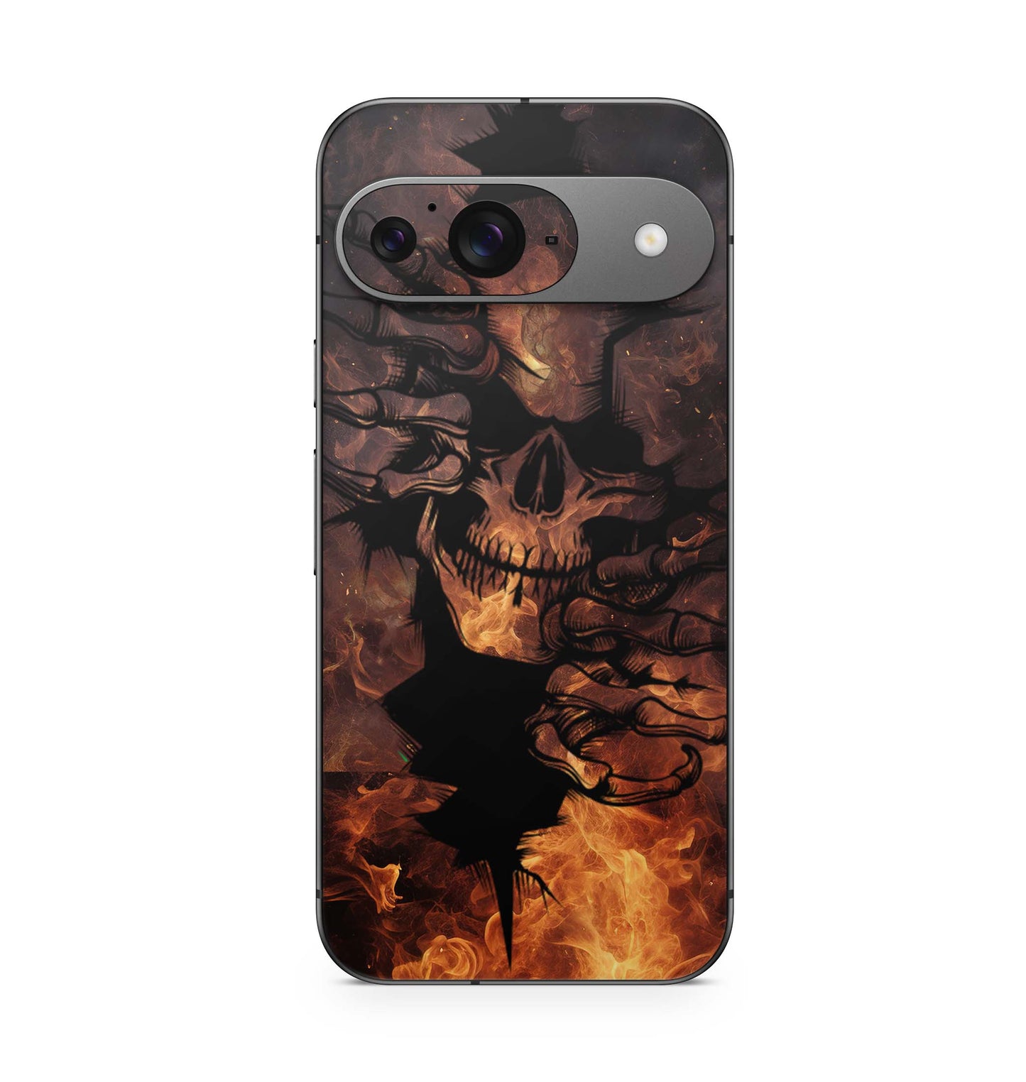 Google Pixel 9 Pro XL Skin Schutzfolie Design Kratzerschutz Vinyl Aufkleber Skull on Fire Aufkleber Skins4u   