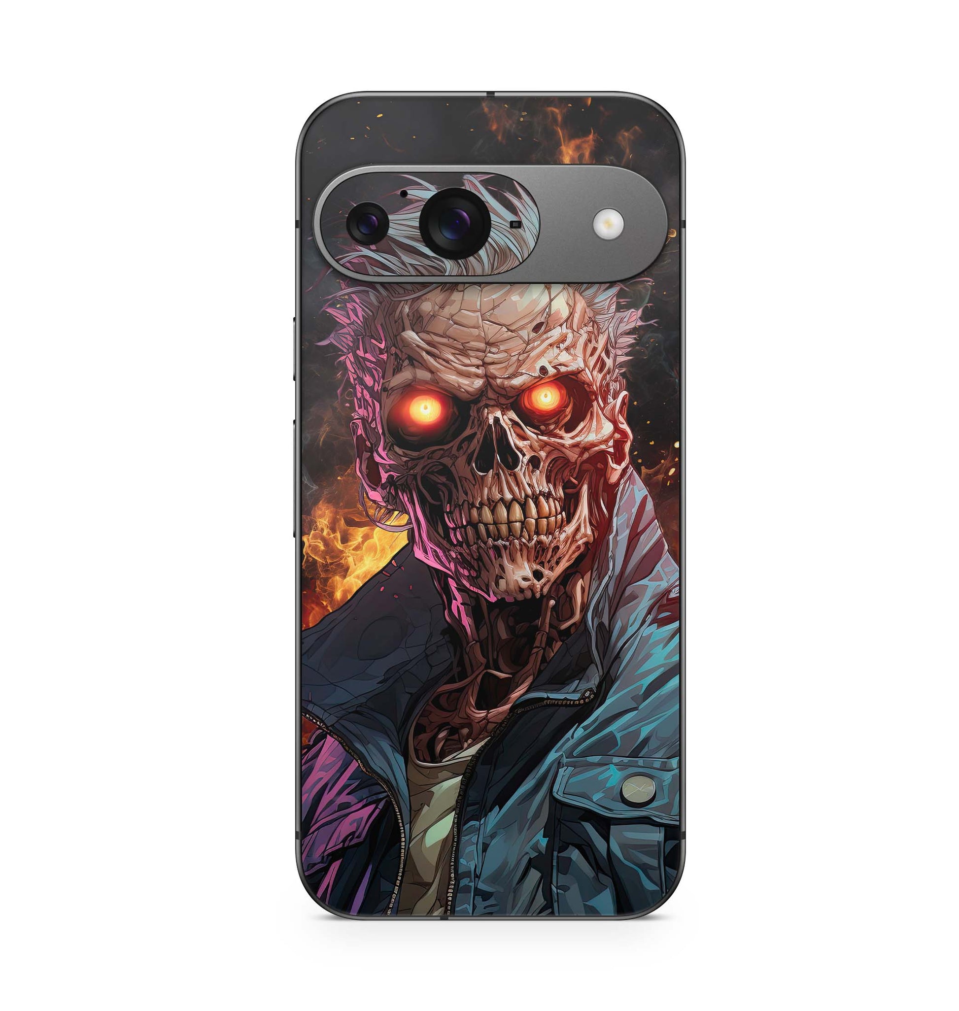 Google Pixel 9 Pro Skin Schutzfolie Design Kratzerschutz Vinyl Aufkleber Zombie Fire Aufkleber Skins4u   