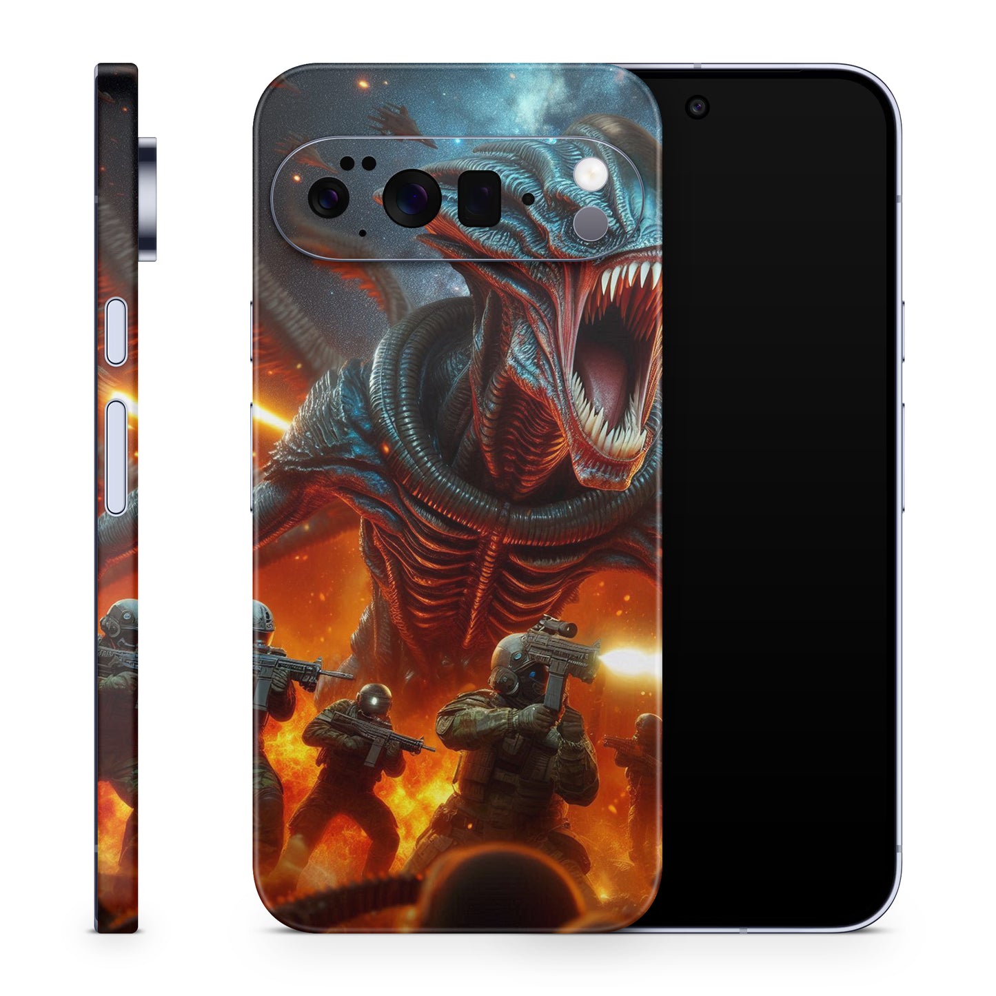Google Pixel 10 Pro Skin Schutzfolie Vinyl Cover Alien Attack Aufkleber Skins4u
