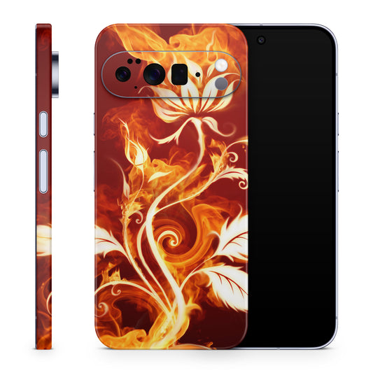Google Pixel 10 Pro Skin Schutzfolie Vinyl Cover Flower of fire Aufkleber Skins4u