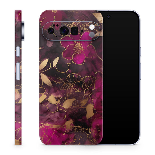 Google Pixel 10 Pro Skin Schutzfolie Vinyl Cover Flowers Dark Aufkleber Skins4u