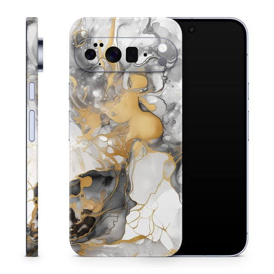 Google Pixel 10 Pro XL Skin Schutzfolie Vinyl Cover Marmor Golden Light Aufkleber Skins4u