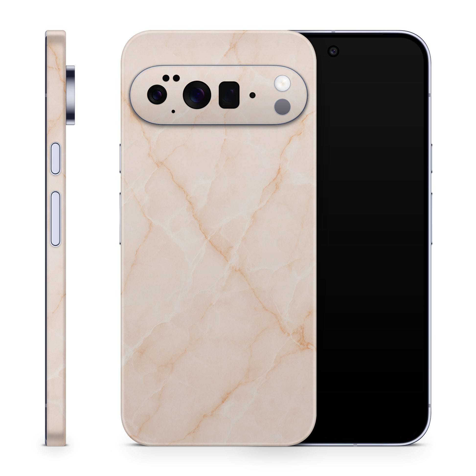 Google Pixel 10 Pro XL Skin Schutzfolie Vinyl Cover Marmor rose Aufkleber Skins4u
