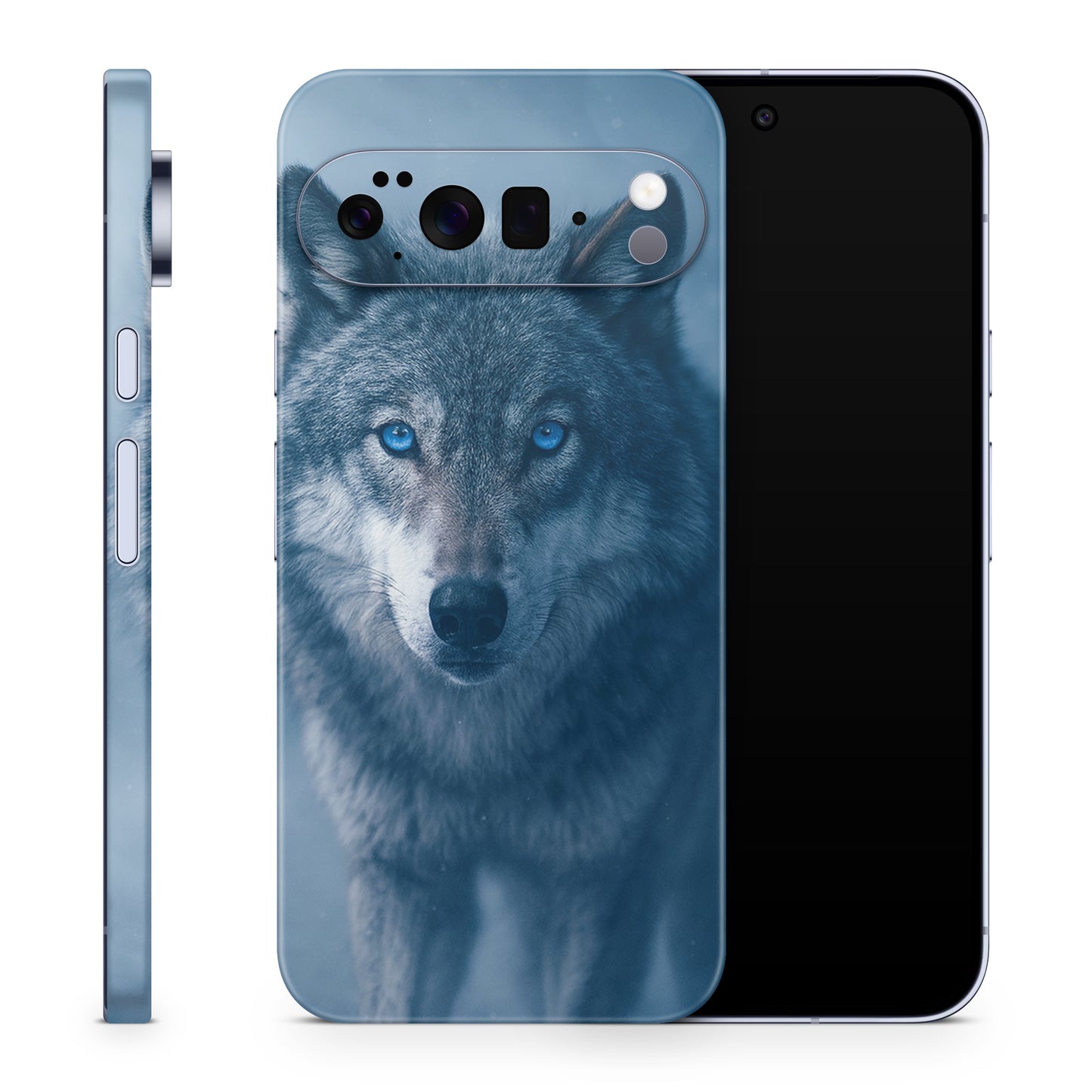 Google Pixel 10 Pro Skin Schutzfolie Vinyl Cover Wolf Blue eyes Aufkleber Skins4u