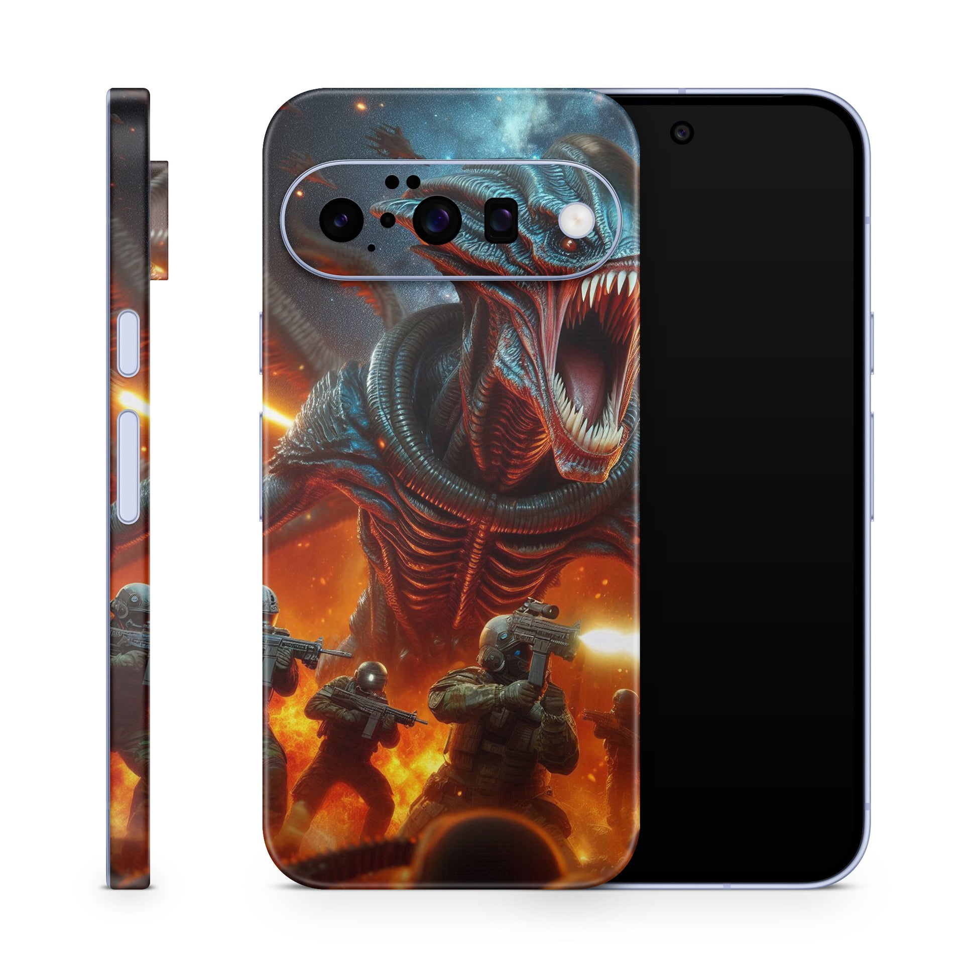 Google Pixel 10 Skin Schutzfolie Vinyl Cover Alien Attack Aufkleber Skins4u