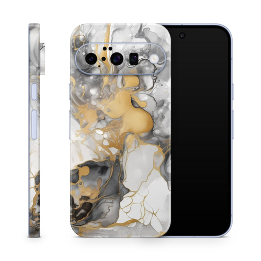 Google Pixel 10 Skin Schutzfolie Vinyl Cover Marmor Golden Light Aufkleber Skins4u