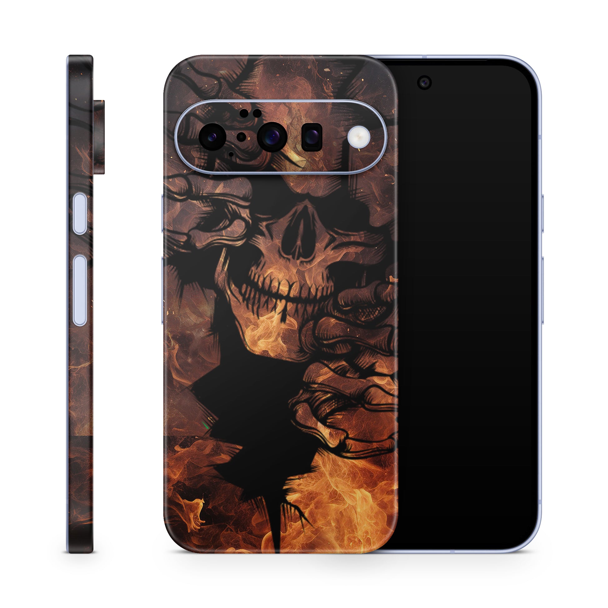Google Pixel 10 Skin Schutzfolie Vinyl Cover Skull on Fire Aufkleber Skins4u