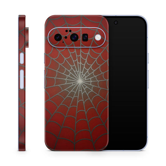 Google Pixel 10 Skin Schutzfolie Vinyl Cover Spiderweb rot Aufkleber Skins4u