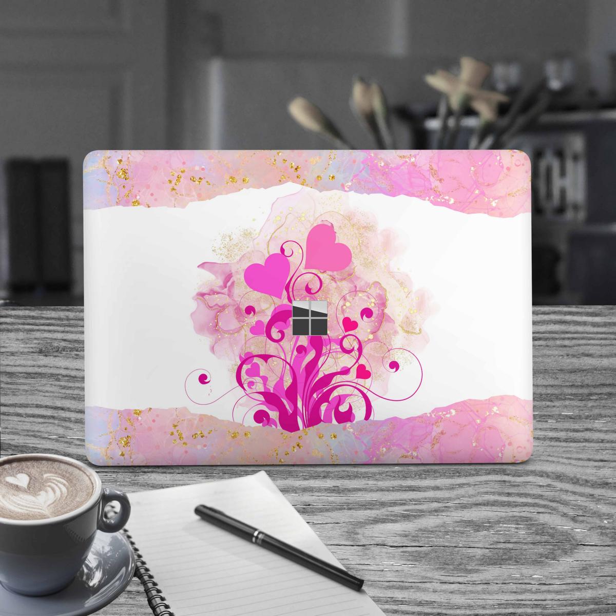 Microsoft Surface Laptop 3 4 5 Skin 13" Premium Vinylfolie Kratzerschutz Design Boarder Hearts Elektronik-Sticker & -Aufkleber Skins4u   