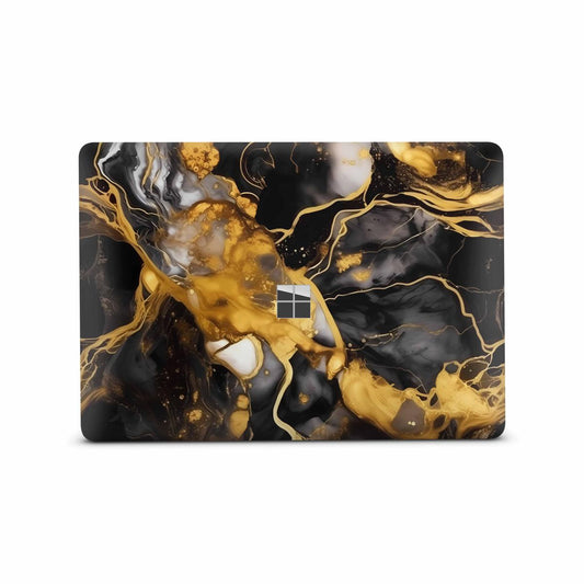 Microsoft Surface Laptop 3 4 5 Skin 13" Premium Vinylfolie Kratzerschutz Design Dark Gold Elektronik-Sticker & -Aufkleber Skins4u   