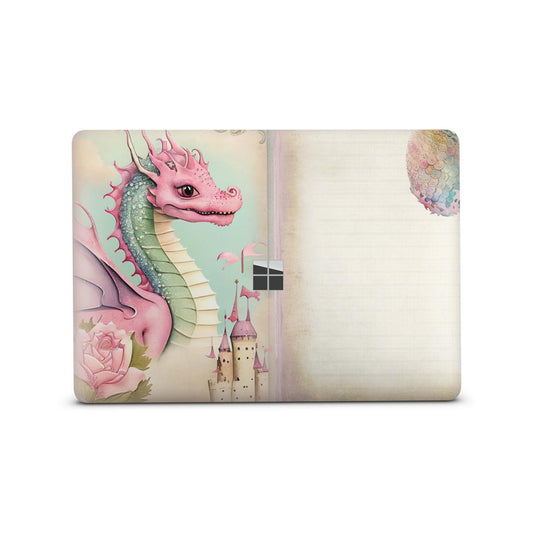 Microsoft Surface Laptop 3 4 5 Skin 13" Premium Vinylfolie Kratzerschutz Design Pink Dragon Elektronik-Sticker & -Aufkleber Skins4u   