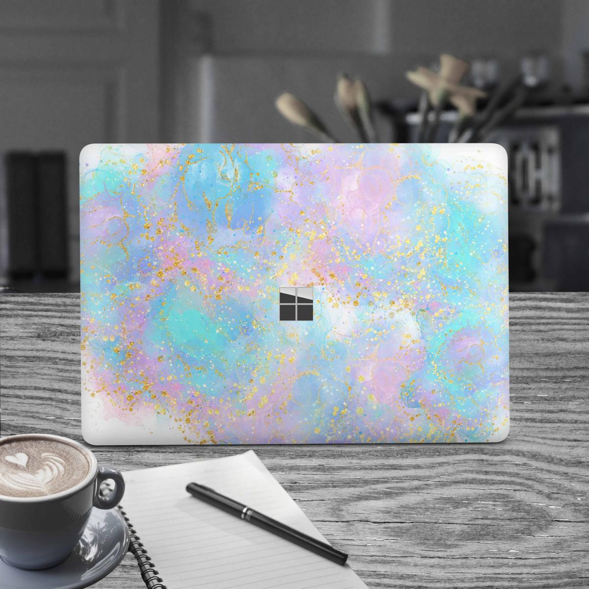 Microsoft Surface Laptop 3 4 5 Skin 13" Premium Vinylfolie Kratzerschutz Design Pink blue Glitter Elektronik-Sticker & -Aufkleber Skins4u   