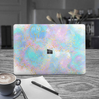 Microsoft Surface Laptop 3 4 5 Skin 13" Premium Vinylfolie Kratzerschutz Design Pink blue Glitter Elektronik-Sticker & -Aufkleber Skins4u   