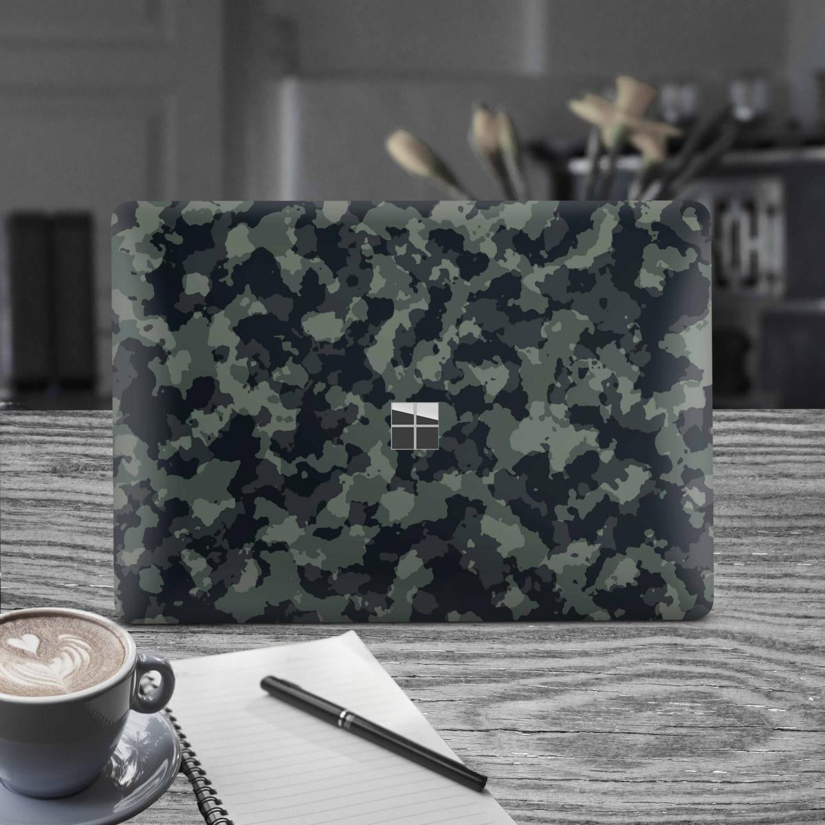 Microsoft Surface Laptop 3 4 5 Skin 13" Premium Vinylfolie Kratzerschutz Design Shadow Camo green Elektronik-Sticker & -Aufkleber Skins4u   